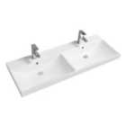 Limoge® 5409 Ceramic 120.5Cm Thick-edge Double Inset Basin With Scooped Full Bowl