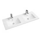 Limoge® 5001 Ceramic 121Cm Mid-edge Double Inset Basin With Scooped Bowl