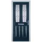 Door-Stop 2 Panel 2 Square Blue Left Hand GRP Composite Door - 2100mm