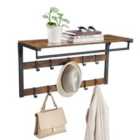 Wall-mounted Coat Rack Rustic Brown And Black
