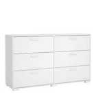 Furniture To Go Sofia Double Dresser 6 Drawers White