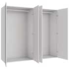 Wickes Claydon White Slab 2 Cabinet Quad Wardrobe with Rail - 1800 x 2000mm
