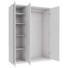 Wickes Claydon White Slab Triple Wardrobe with Rail, Shelves, Plinth & Panels - 2083 x 1536mm