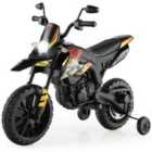 Costway 12V Battery Powered Toddler Motorbike with Music for 3-8 Years Old Kids-Black