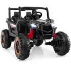 Costway 24V Kids Ride on UTV with 4 x 100W Powerful Engin and Remote Control-Black