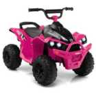 Costway 12V Kids Ride On ATV with 2 Speeds and LED Lights-Pink