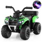 Costway 6V Kids Electric Quad Bike with Spray Function and Storage Box-Green
