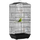 PawHut 92cm Large Bird Cage with Stand, Perches, Food Bowls, Swing, Black