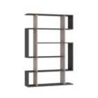 Decortie Bookcase Shelving Unit 25.5X108.5X161Cm Particleboard, Anthracite Grey