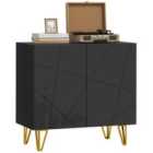 HOMCOM Storage Cabinet, Sideboard with Adjustable Shelf, Black