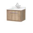 Hudson Reed Lille 600Mm Wall Hung Single Drawer Vanity With Marble Worktop Basin - Bleached Oak