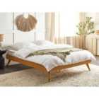 Beliani Bed Without Headboard Berric 160 X 200 Cm Eu King Size Natural Ash Wood