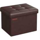 Foldable Small Ottoman Foot Rest Chestnut Brown