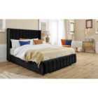 Eleganza Hemmel Plush Small Double Bed Frame - Black
