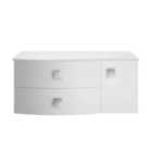 Hudson Reed Sarenna Wall Hung Left Hand 2 Drawer 1 Door Vanity Unit With White Marble Top 1000Mm - Moon White