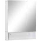 kleankin Wall Mount Medicine Cabinet with Mirror and Adjustable Shelf, White