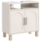 HOMCOM Under Sink Bathroom Cabinet for Basin without Pedestal, Cream White