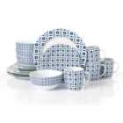 Waterside Blue Geo 16 Piece Dinner Set