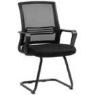 HOMCOM Meeting Office Chair, Mesh Reception Chair with Sled Base, Black