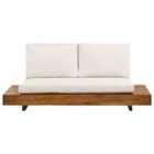 Beliani Garden Sofa 2 Seater Marettimo Certified Acacia Wood Brown