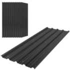 Outsunny Pack of 12 Metal Roofing Sheets for Greenhouse, Black