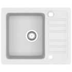 vidaXL Granite Kitchen Sink Single Basin White 144861