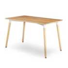 Life Interiors Single Halo Wooden Rectangular Dining Table, Oak