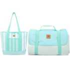 Bayside Whitesands 14L Insulated Tote Cool Bag & Waterproof Picnic Blanket