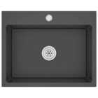 vidaXL Handmade Kitchen Sink Black Stainless Steel 51513