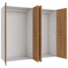 Wickes Ashland Oak Shaker 2 Cabinet Quad Wardrobe with Rail - 1800 x 2000mm