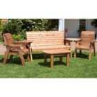 Samuel Alexander Hand Made 5 Seater Chunky Rustic Wooden Garden Furniture Multi Set