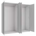 Wickes Claydon Grey Slab 2 Cabinet Quad Wardrobe with Rail, Plinth & Panels - 2083 x 2036mm