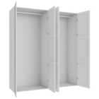 Wickes Ashland White Shaker 2 Cabinet Quad Wardrobe with Rail - 2250 x 2000mm