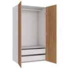 Wickes Claydon Oak Slab Double Wardrobe with Rail & Drawers 1800 x 1000mm