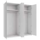 Wickes Claydon White Slab 4 Cabinet Quad Wardrobe with Rail, Plinth & Panels - 2333 x 2036mm