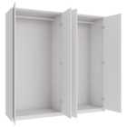 Wickes Claydon White Slab 2 Cabinet Quad Wardrobe with Rail, Plinth & Panels - 2083 x 2036mm