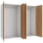Wickes Claydon Oak Slab 2 Cabinet Quad Wardrobe with Rail - 1800 x 2000mm