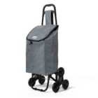 VOUNOT Folding Shopping Trolley on 6 Wheels - Oxford Grey