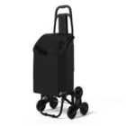 VOUNOT Folding Shopping Trolley on 6 Wheels - Black