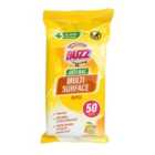 Buzz Multi Surface Anti-Bac Wipes 50Pk - Lemon
