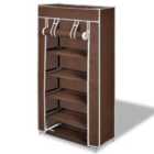 Vidaxl Fabric Shoe Cabinet With Cover 58 X 28 X 106 Cm Brown