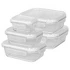 Harbour Housewares 5pc Glass Food Storage Container Set with Lids - 5 Sizes