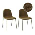 Beliani Set of 2 Conference Chairs LOMA Boucle Green