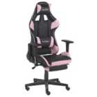 Beliani Gaming Chair Swivel VICTORY Faux Leather Pink