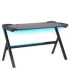 Beliani Gaming Desk DANVERS Black 120 cm 60 cm RGB LED
