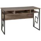 Beliani Home Office Desk FORRES Brown/ Black 120 cm 60 cm