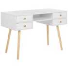 Beliani Home Office Desk LEVIN White 110 cm 55 cm with Storage