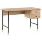Beliani Home Office Desk ABILEN Light Brown 120 cm 60 cm with Storage
