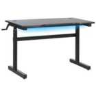 Beliani Manual Adjustable Gaming Desk DURBIN Black 120 cm 60 cm RGB LED