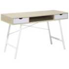 Beliani Home Office Desk CLARITA Light Brown 120 cm 48 cm with Storage